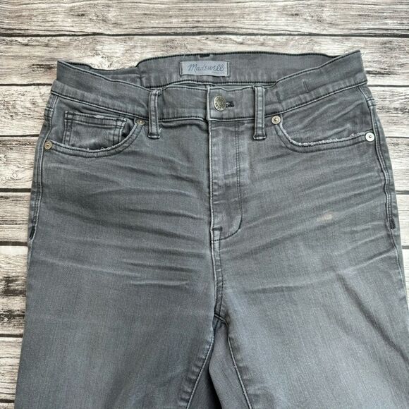 Madewell Women's High Riser Skinny Jeans Grey Gray 28 Zip Zipper Stretch Pockets - Picture 4 of 15